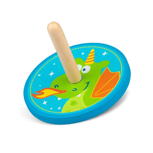 Wooden Unicorn and Dragon Spinning Top GOODS M&S   