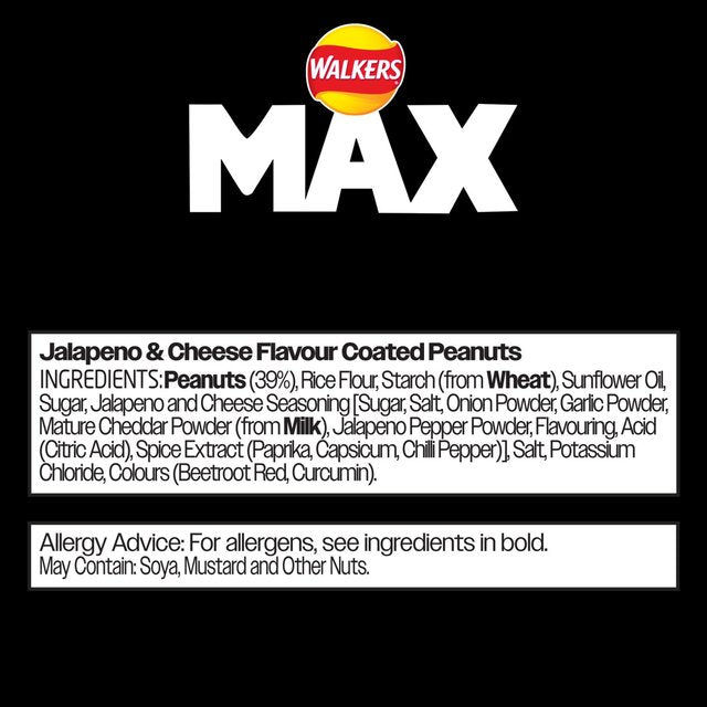 Walkers Max Strong Nuts Jalapeno & Cheese   175g