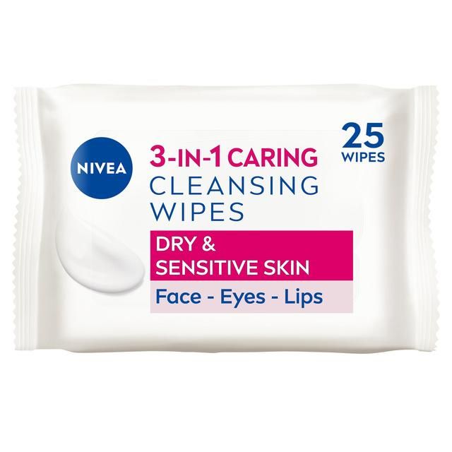 NIVEA Biodegradable Cleansing Face Wipes for Dry Skin    25 per pack