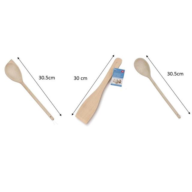 Tala 3 Beech Utensils 30cm Spoons and Spatula