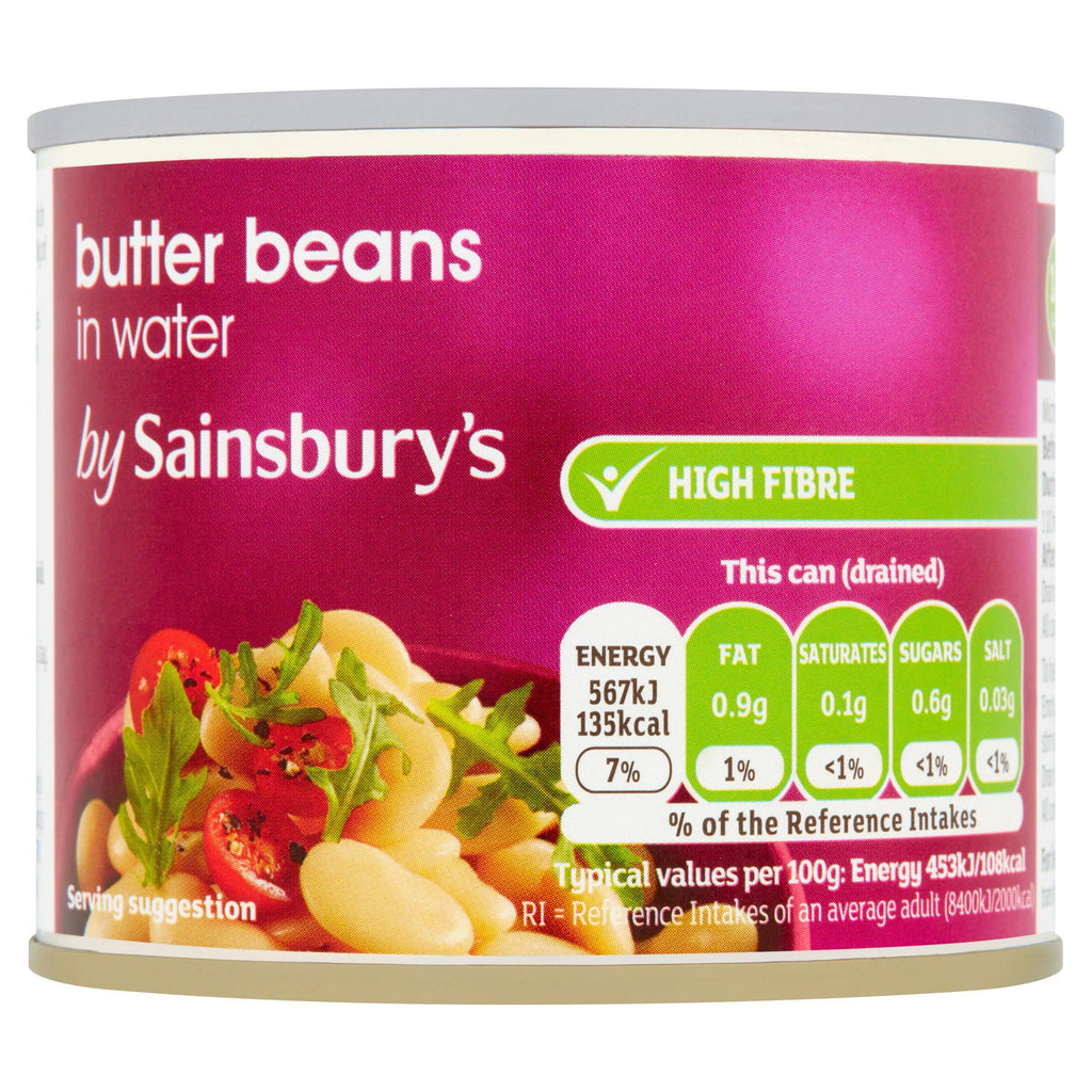 Sainsbury's Butter Beans In Water 215g (125g*)