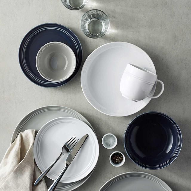 M&S 12 Piece Marlowe Dinner Set Dark Grey GOODS M&S   