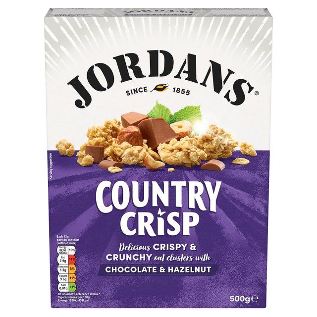 Jordans Country Crisp Chocolate &amp; Hazelnut Breakfast Cereal   500g