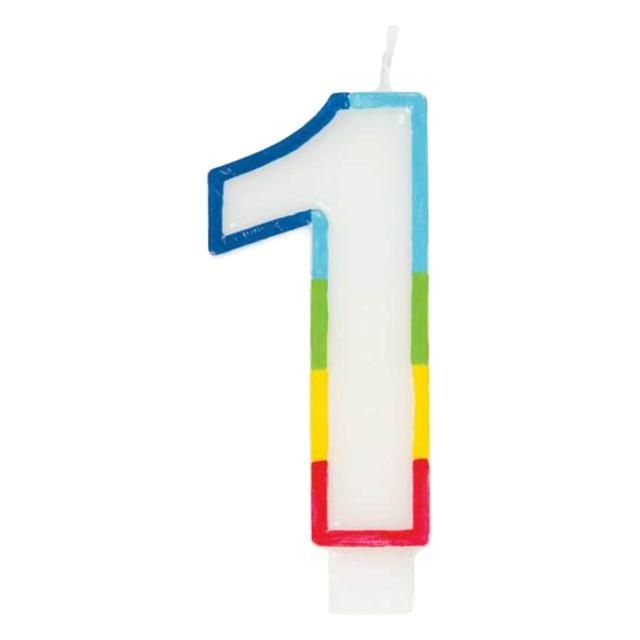 Number 1 Rainbow Candle 1st Birthday GOODS M&S   