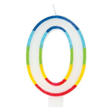 Number 0 Rainbow Candle 10th Birthday GOODS M&S   