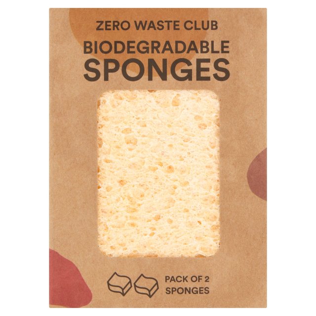 Zero Waste Club Biodegradable Kitchen Sponges   2 per pack