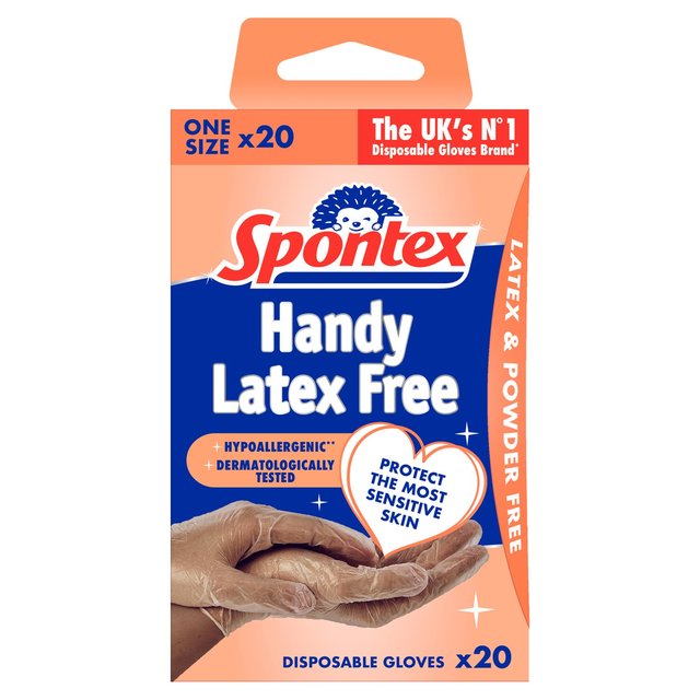 Spontex Sensitive Vinyl Disposable Gloves   20 per pack