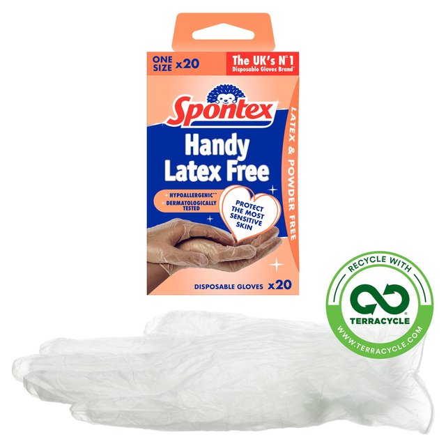 Spontex Sensitive Vinyl Disposable Gloves   20 per pack