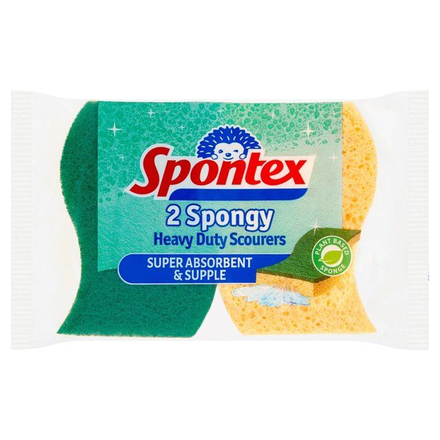 Spontex Heavy Duty Super Absorbent Sponge Scourer   2 per pack