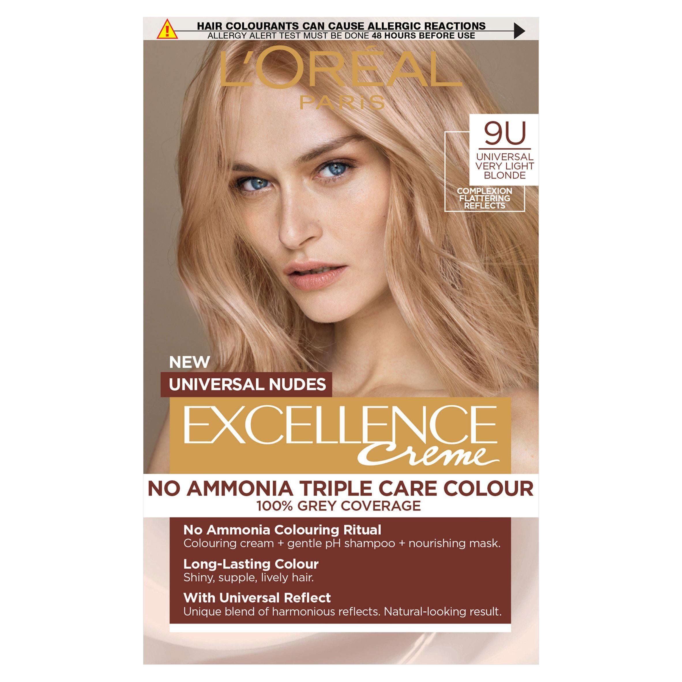 L'Oreal Paris Excellence Universal Nudes Universal Blonde 9U with Complexion Flattering Reflects GOODS Sainsburys   