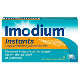 Imodium Instants 6 Loperamide Diarrhoea Tablets