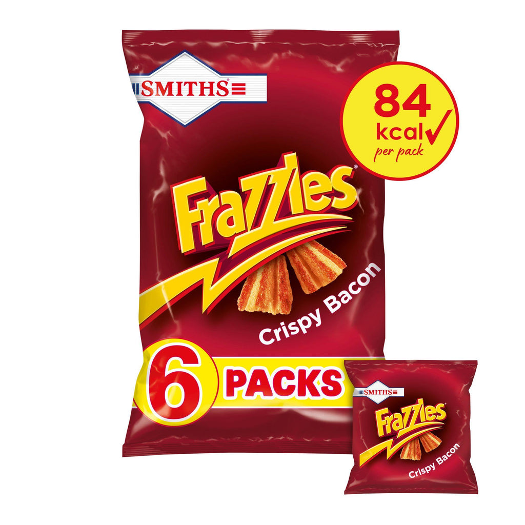 Smiths Frazzles Crispy Bacon Multipack Snacks Crisps 6x18g