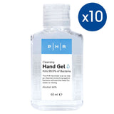 Pack of 10 PHR Hand Sanitiser Gel 60ml Accessories & Cleaning Boots   