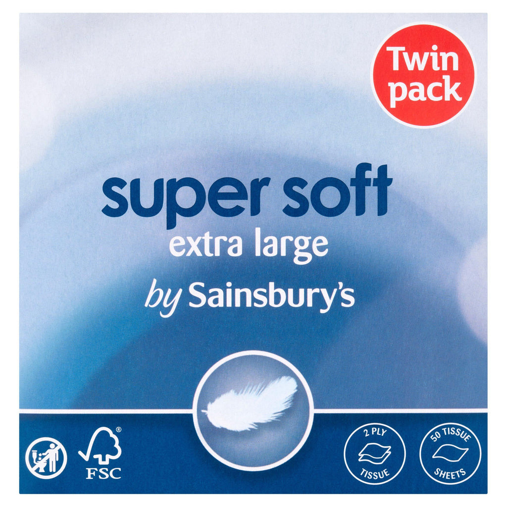 Sainsbury's Mansize Compact Tissues 2x50 Sheets