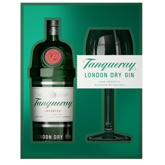 Tanqueray London Dry Gin and Copa Glass Gift Pack   70cl