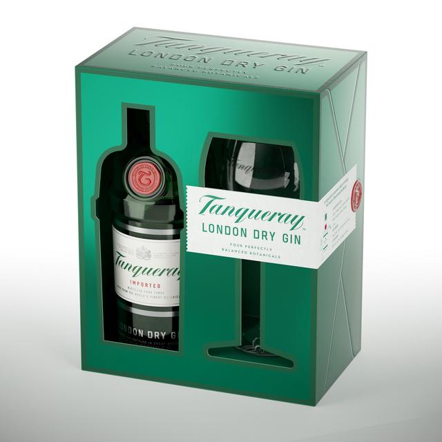 Tanqueray London Dry Gin and Copa Glass Gift Pack   70cl