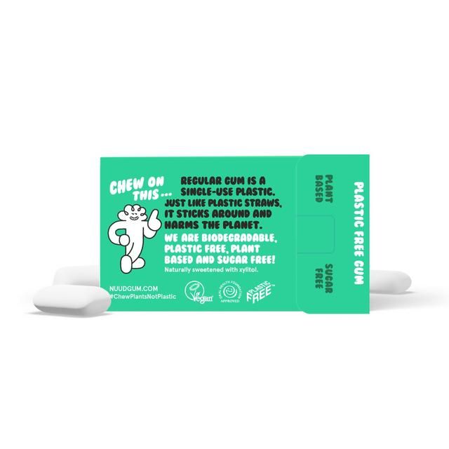 Nuud Plastic Free Sugar Free Spearmint Chewing Gum   18g