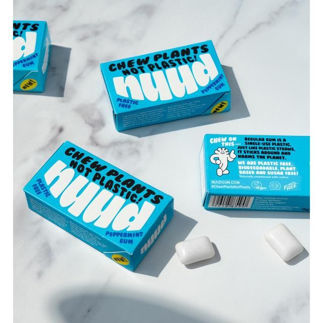 Nuud Plastic Free Sugar Free Peppermint Chewing Gum   18g GOODS M&S   