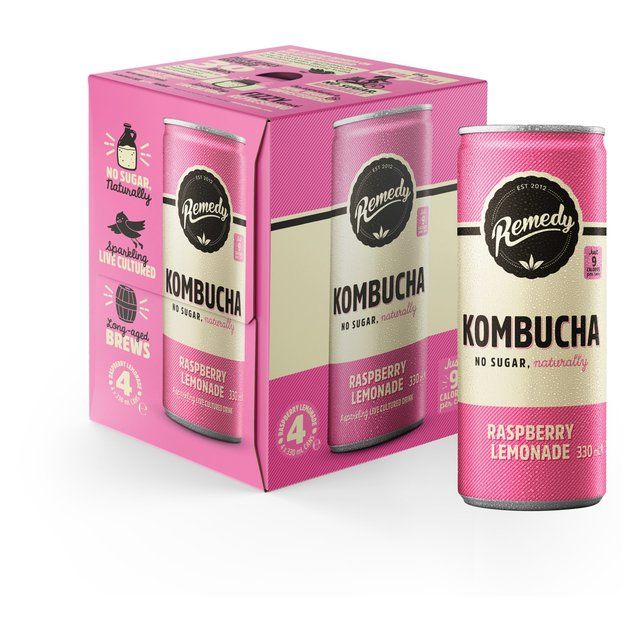 Remedy Kombucha Raspberry Lemonade Multipack   4 x 330ml