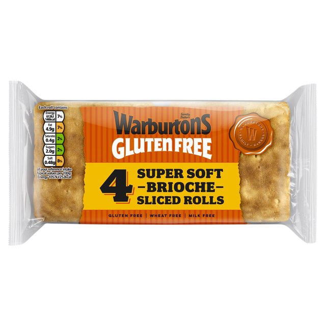 Warburtons Gluten Free Brioche Rolls   4 per pack