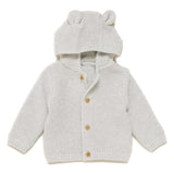 M&S Collection Boys Pure Cotton Knitted Cardigan 9-12 Months Grey Marl GOODS M&S   