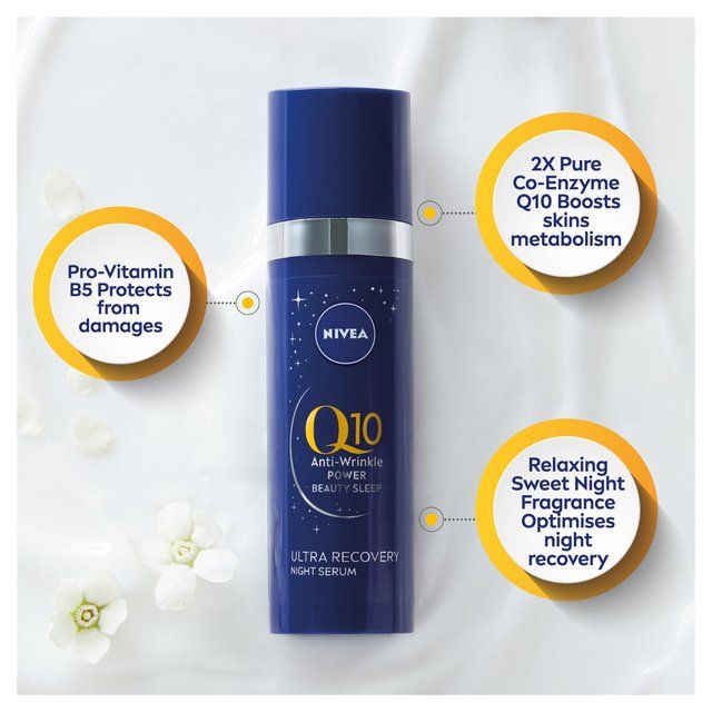 NIVEA Q10 Power Anti-Wrinkle Ultra Recovery Night Face Serum    30ml GOODS M&S   