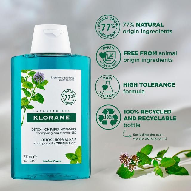 Klorane Detox Shampoo with Organic Aquatic Mint for Pollution-Exposed Hair   200ml GOODS M&S   