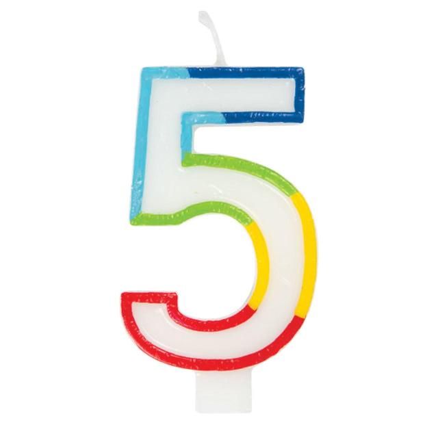 Number 5 Rainbow Candle 5th Birthday GOODS M&S   