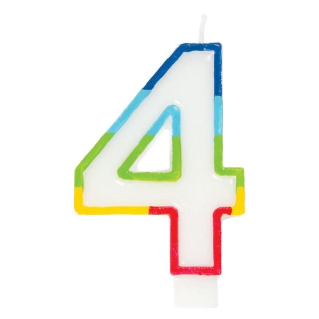 Number 4 Rainbow Candle 4th Birthday GOODS M&S   