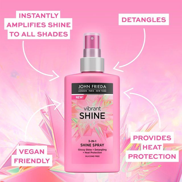 John Frieda Vibrant Shine Detangling Heat Protection 3-in-1 Spray   150ml