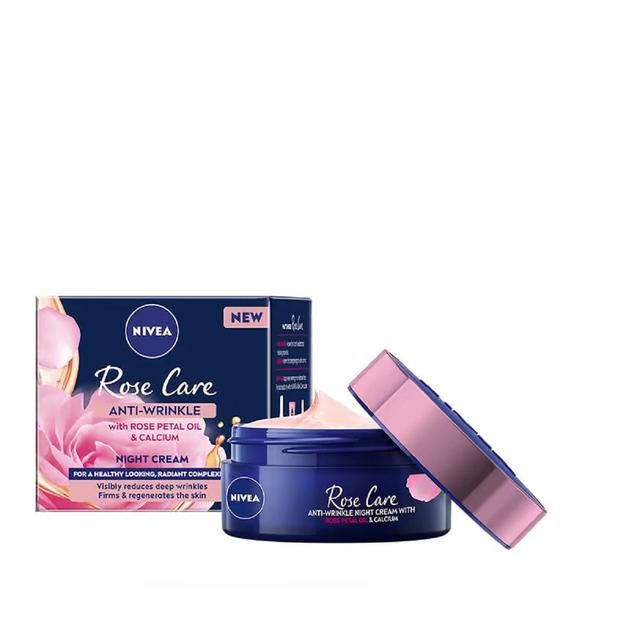 NIVEA Rose Care Anti Wrinkle Night Cream with Rose Petal Oil & Calcium   50ml