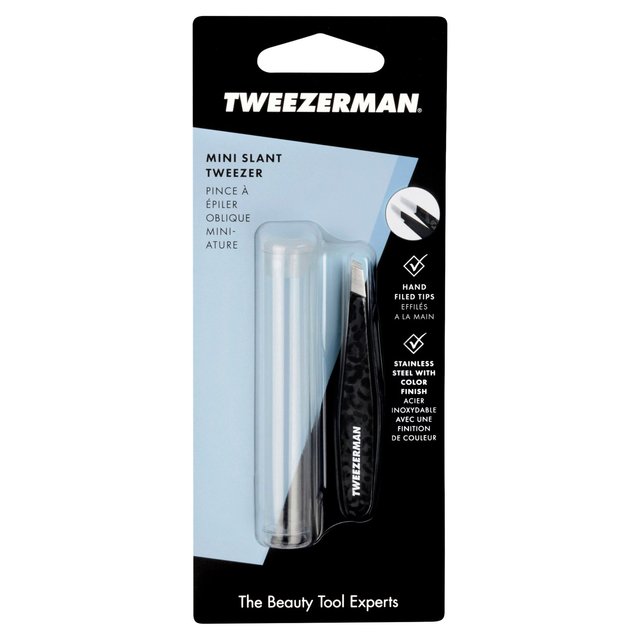 Tweezerman Black Leopard Mini Slant Tweezer