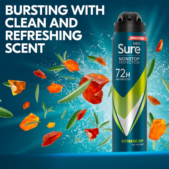 Sure Men 72hr Nonstop Protection Extreme Dry Antiperspirant Deodorant   250ml GOODS M&S   