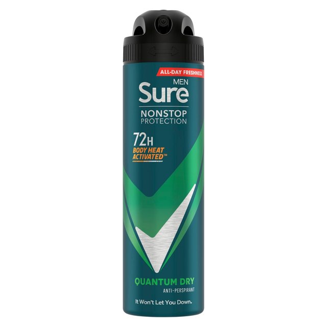 Sure Men 72hr Nonstop Protection Quantum Dry Antiperspirant Deodorant   150ml GOODS M&S   