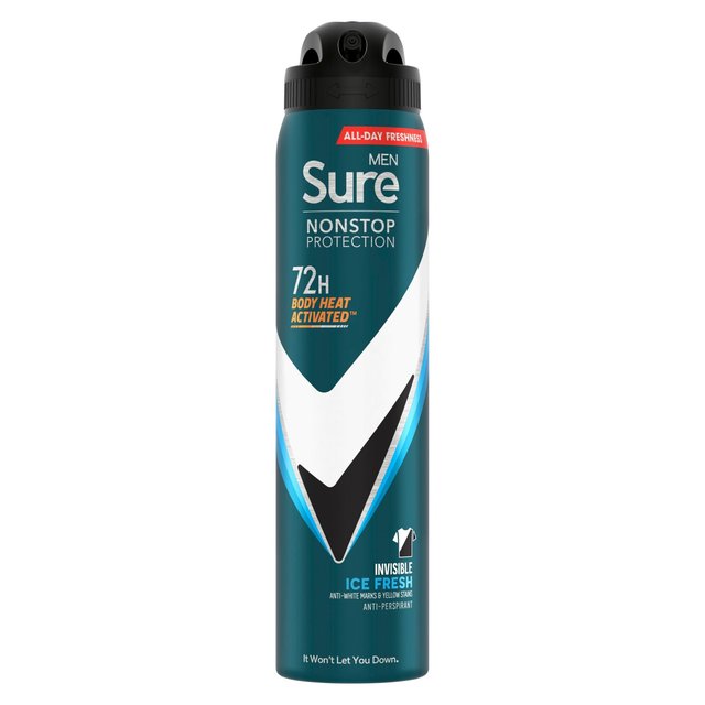 Sure Men 72hr Nonstop Protection Invisible Ice Antiperspirant Deodorant   250ml GOODS M&S   