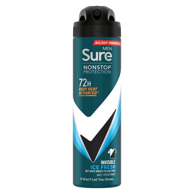 Sure Men 72hr Nonstop Protection Invisible Ice Antiperspirant Deodorant   150ml GOODS M&S   