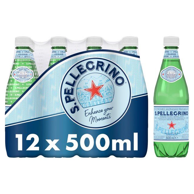 San Pellegrino Sparkling Natural Mineral Water   12 x 500ml GOODS M&S   