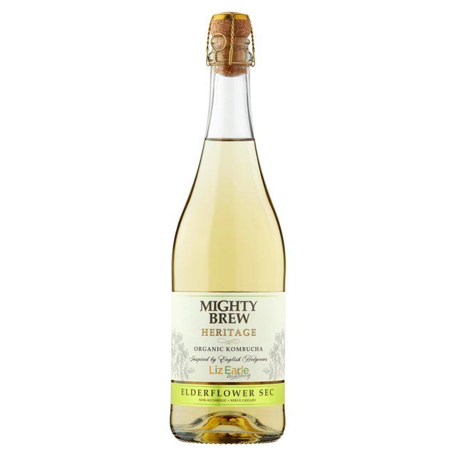 Mighty Brew Heritage x Liz Earle Wellbeing Organic Elderflower Sec Kombucha   750ml GOODS M&S   