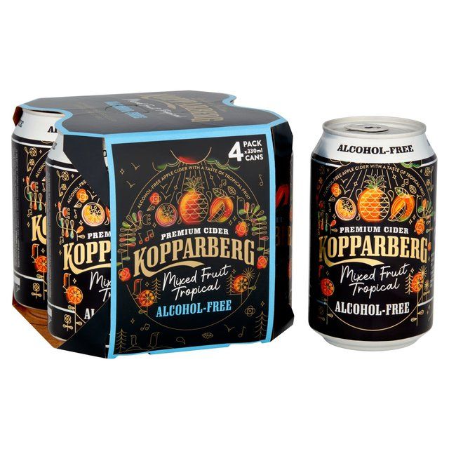 Kopparberg Alcohol Free Mixed Fruit Tropical Cider Cans   4 x 330ml