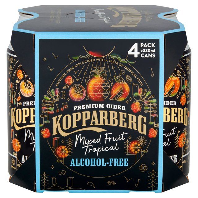 Kopparberg Alcohol Free Mixed Fruit Tropical Cider Cans   4 x 330ml