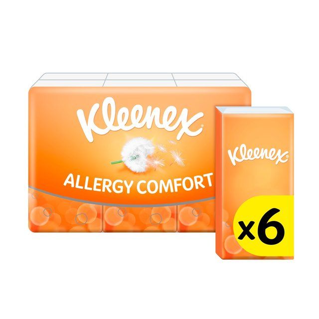 Kleenex Allergy Comfort Pocket Pack Tissues   6 x 9 per pack