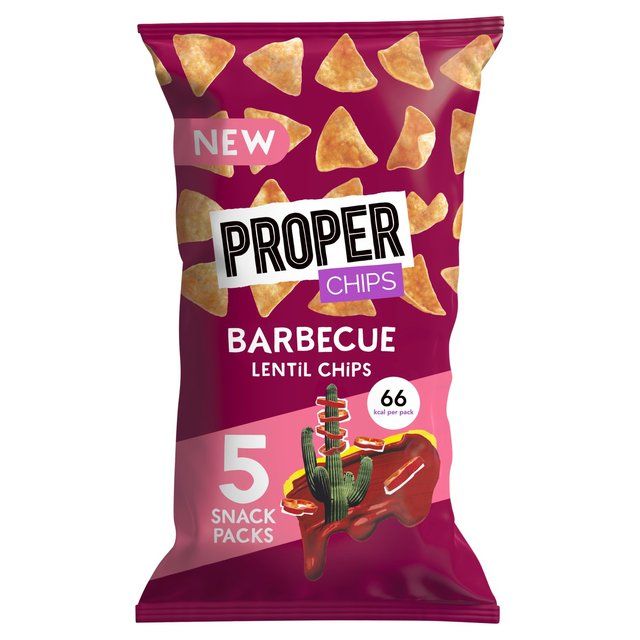 Properchips Barbecue Lentil Chips   5 per pack