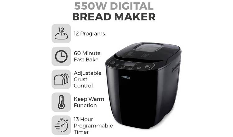 Tower T11003 Digital Breadmaker - Black