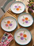 Lucy Tiffney Floral Set of 4 Dinner plates Dinner Plates
