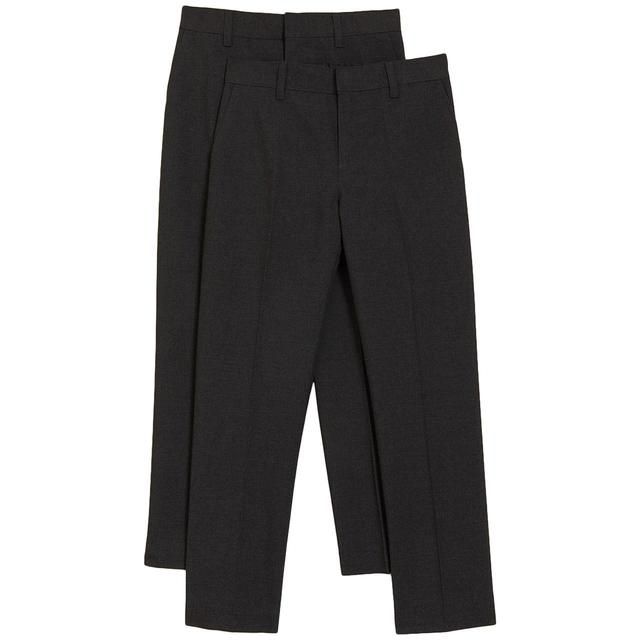 M&S Boys 2Pk Slim Leg School Trousers 4-5 Y   2 per pack