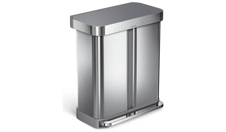 simplehuman 58 Litre Dual Compartment Recycling Bin - Grey