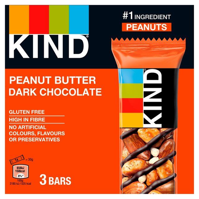 KIND Peanut Butter Dark Chocolate Snack Bars Multipack   3 x 30g