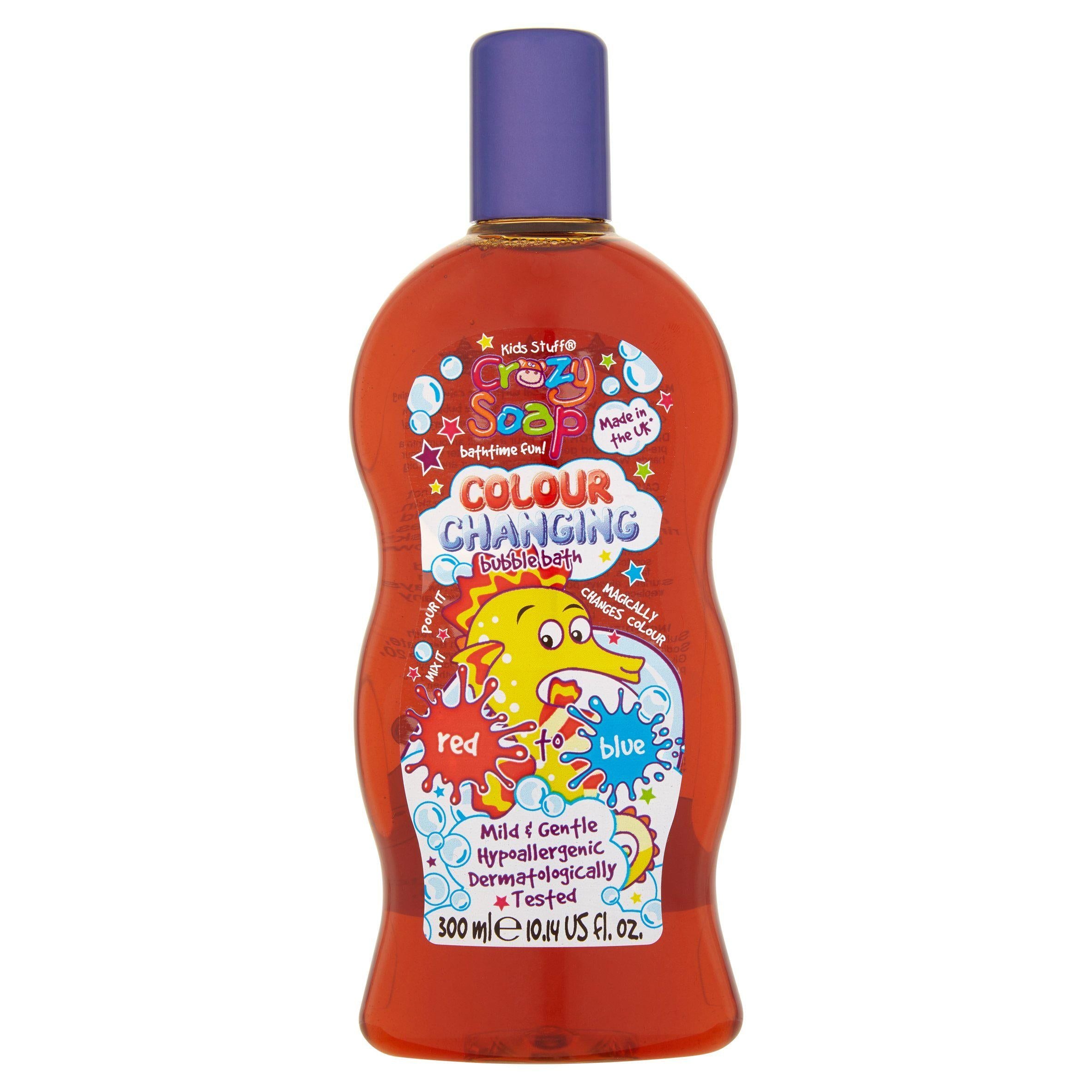 Kids Stuff Crazy Soap Colour Changing Bubble Bath Red To Blue 300ml