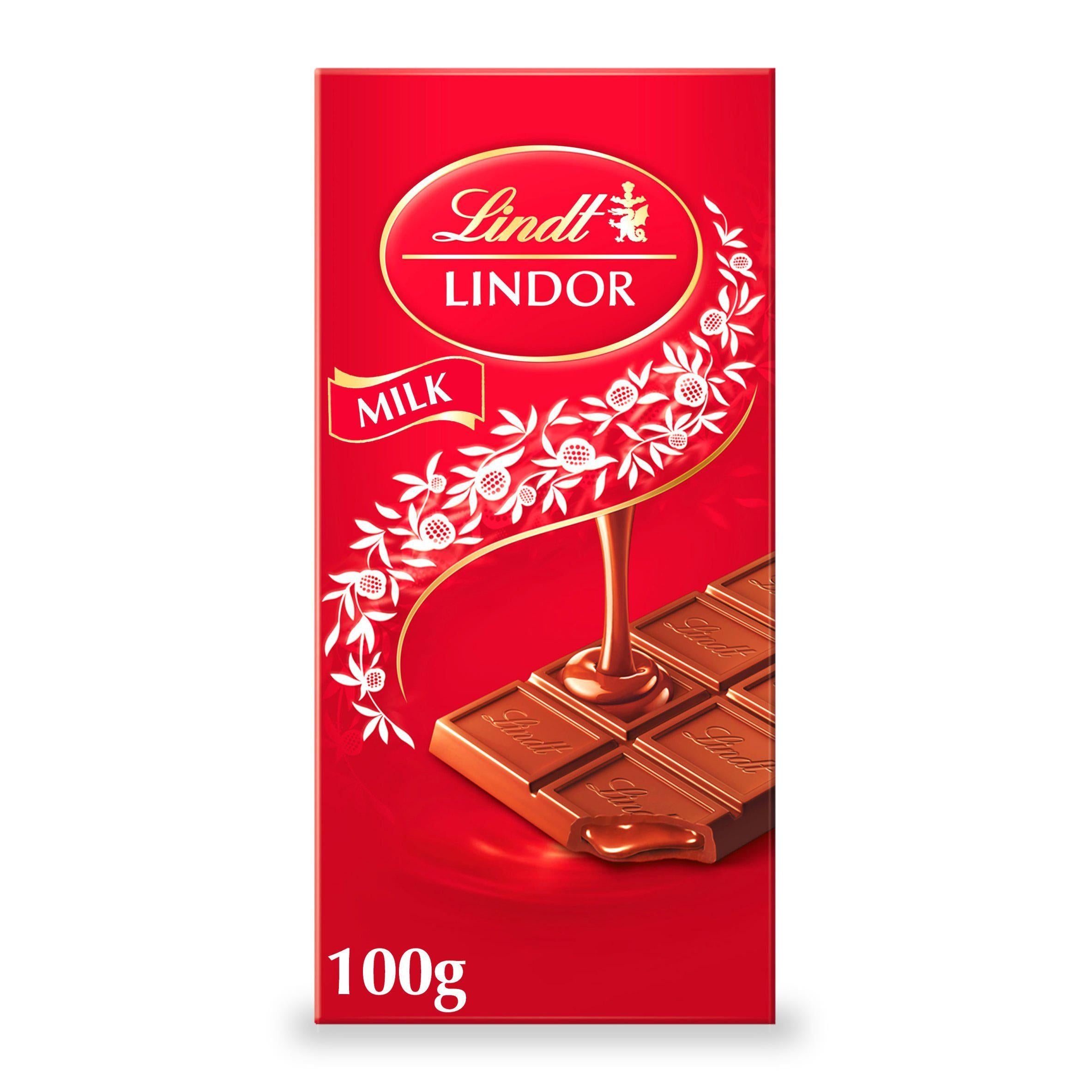 Lindt Lindor Milk Chocolate Bar 100g Block chocolate bars Sainsburys   