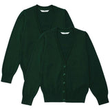 M&S Green 2pk Cotton Cardigan with Staynew 3-14 Years GOODS M&S   